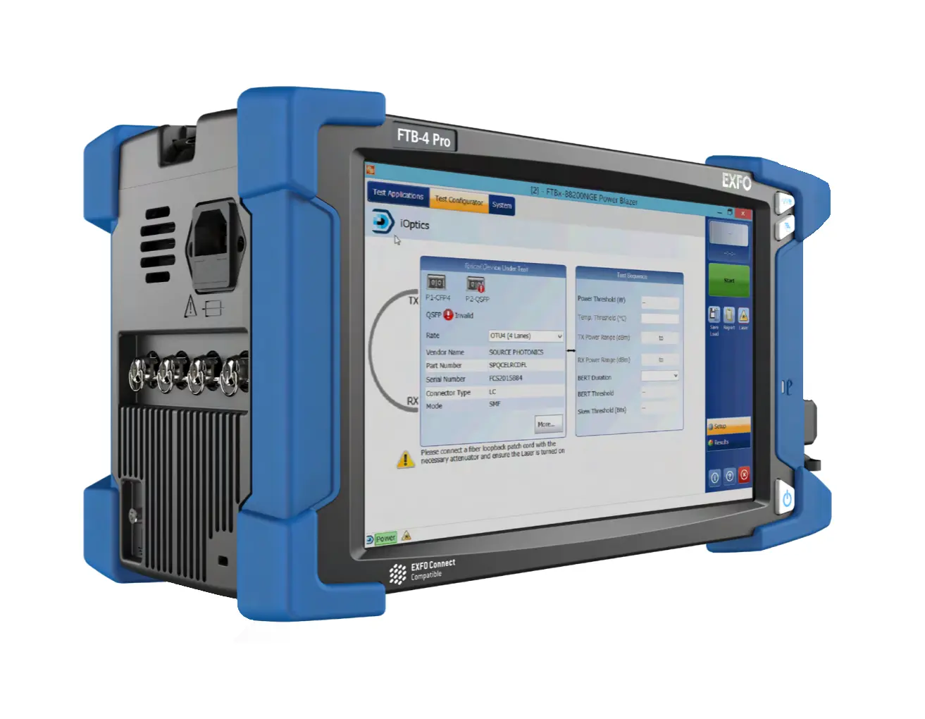 Platforma testowania na terenie EXFO FTB-4-PRO-BTY