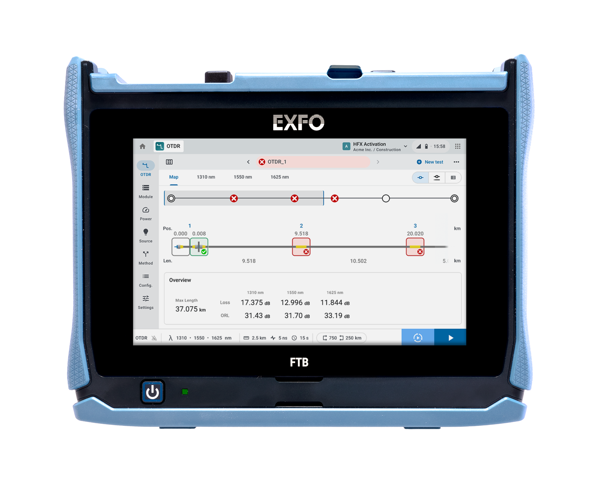 Tester światłowodu czterokanalowy EXFO FTB-LITE-720D