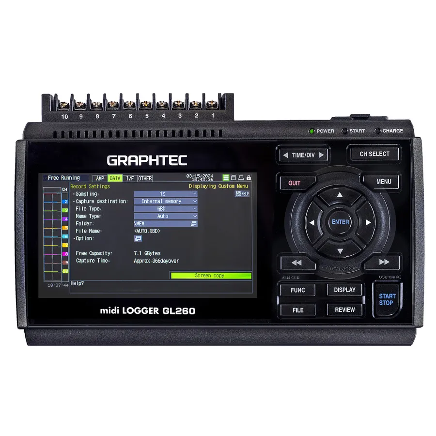 Graphtec GL260 Wielokanałowy rejestrator danych
