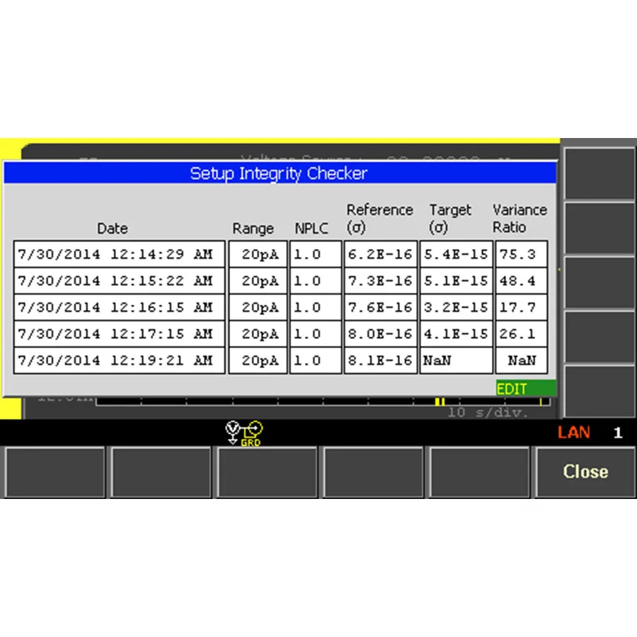 Keysight N1420A Sprawdzian Integralności Ustawienia