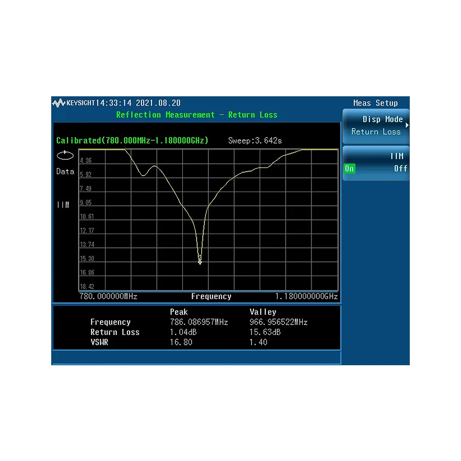 Pomiar odbicia Keysight N9322CK/RM7