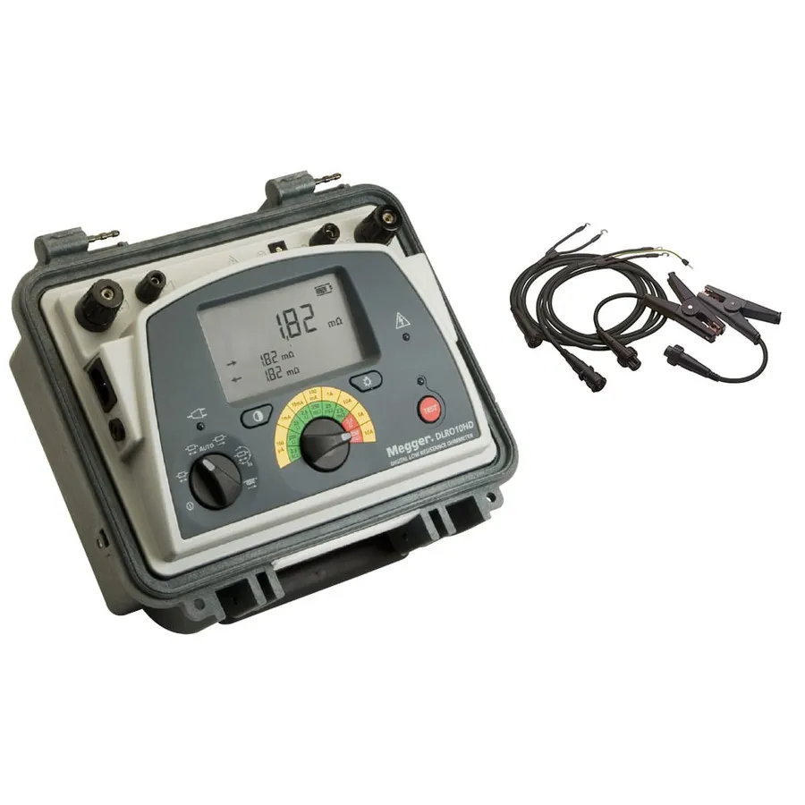 Megger DLRO10HD z klipsami Kelvin KC1-TL3-C