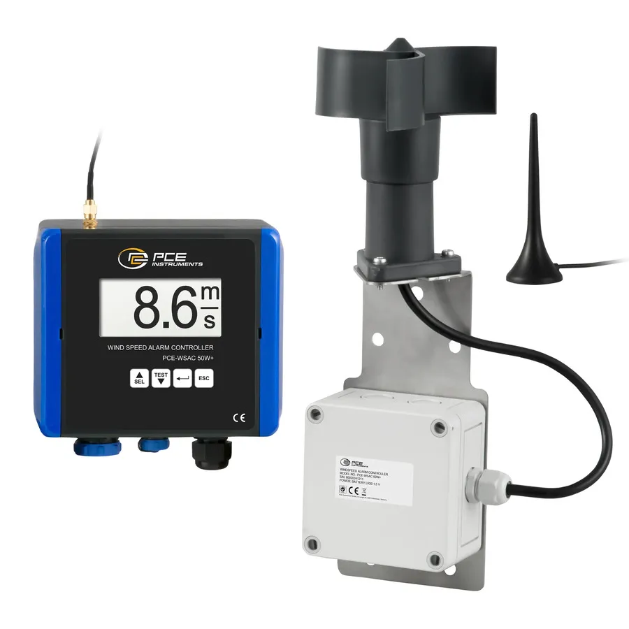 PCE Instruments PCE-WSAC 50W 230 Bezprzewodowy Kontroler Alarmu Prędkości Wiatru