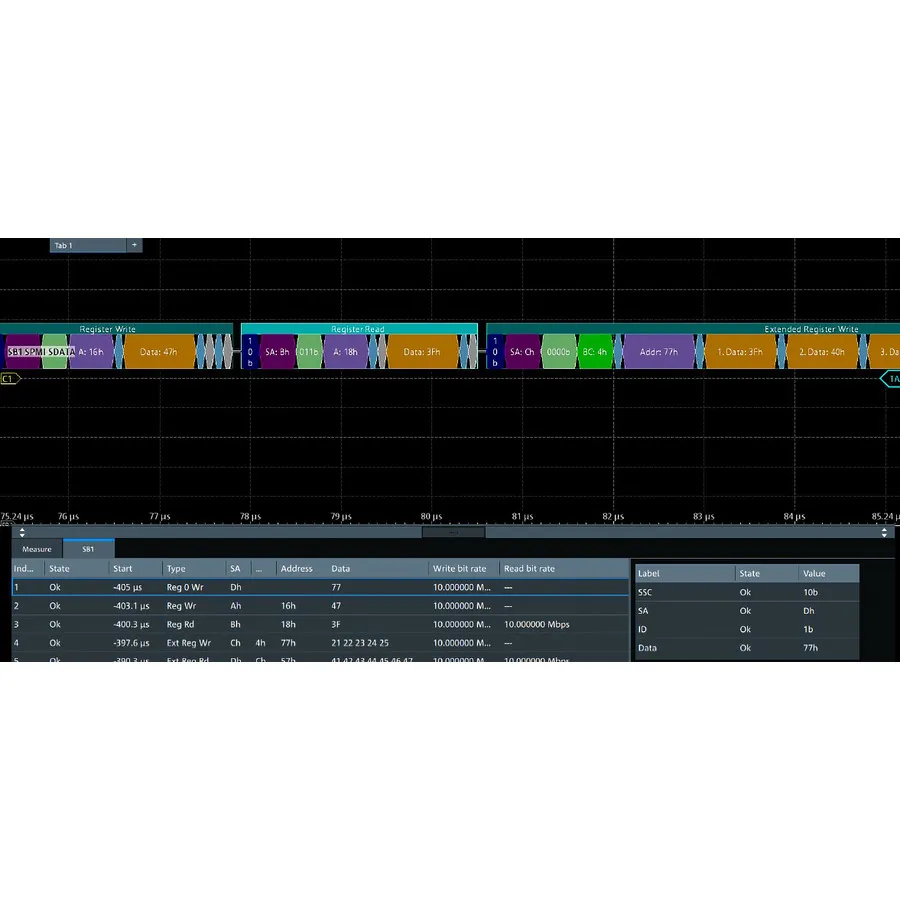 Opcja Rohde & Schwarz MXO5C-K550 dla protokołów MIPI niskoprędkościowych