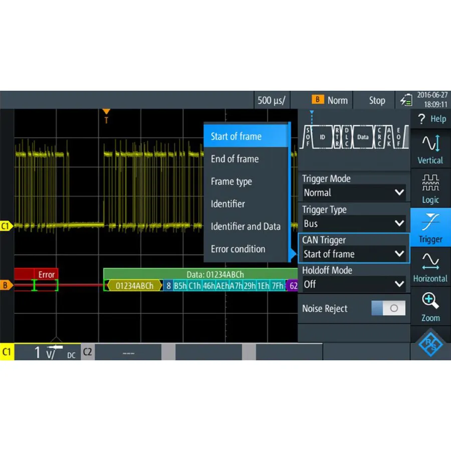 Rohde & Schwarz RTM-K3 Pakiet wyzwalania i dekodowania magistral CAN/LIN