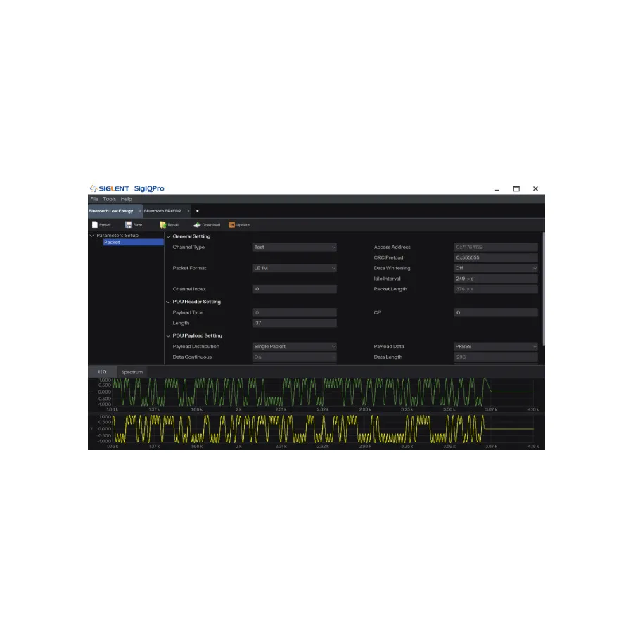 Siglent SigIQPro-BT Oprogramowanie do generowania sygnałów Bluetooth