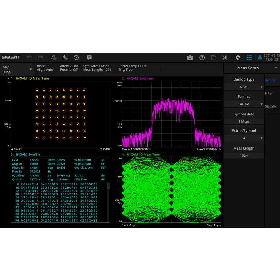 Opcja analizy modulacji analogowej Siglent SSA5000-AMA