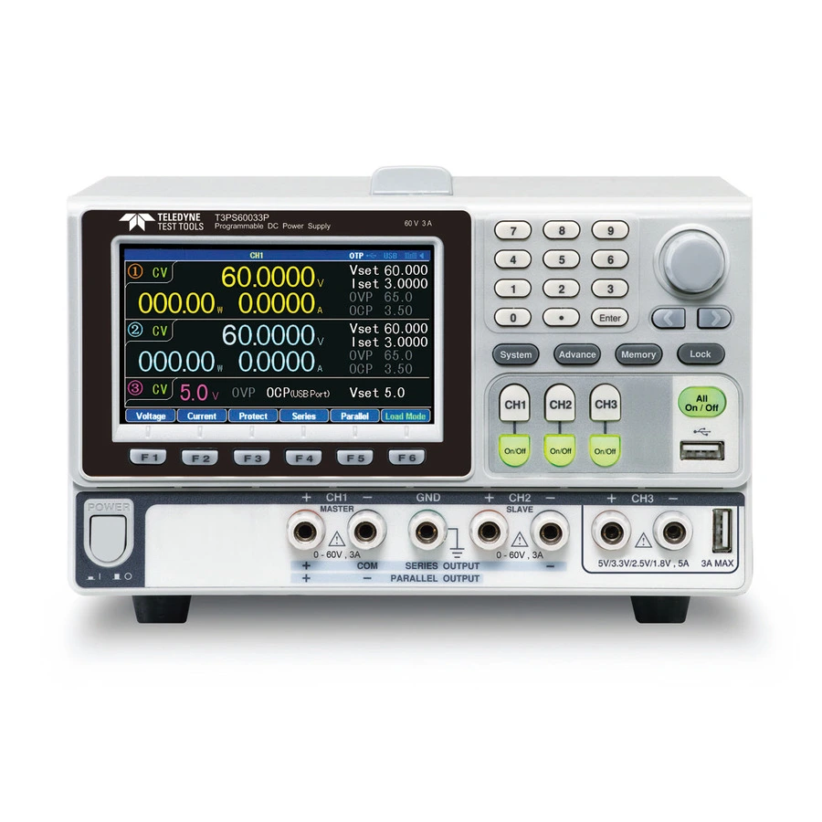 Zasilacz DC Teledyne LeCroy T3PS60033P z trzema wyjściami