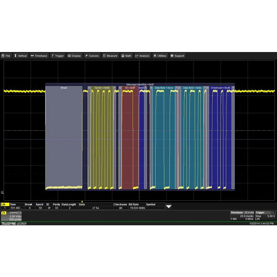 Opcja pakietu Automotive Teledyne LeCroy WS4KHD-AUTO TD